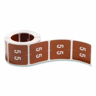 Smead Numerical End Tab File Folder Labels, 5, Brown, 250/Roll