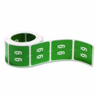 Smead Numerical End Tab File Folder Labels, 6, 1.5 x 1.5, Green, 250/Roll