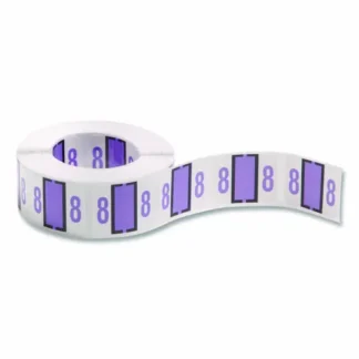 Smead Numerical End Tab File Folder Labels, 8, 1 x 1.25, White, 500/Roll