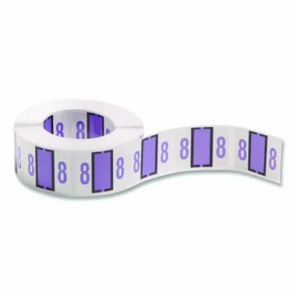 Smead Numerical End Tab File Folder Labels, 8, 1 x 1.25, White, 500/Roll