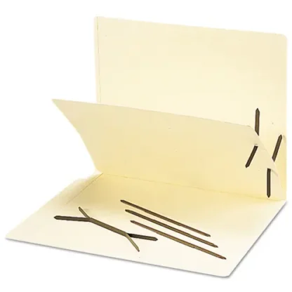 Smead One-Piece 2-Prong Fasteners for Pre-Slit Folder Dividers, Brown, 100/Box