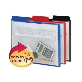 Smead Poly Project Organizer with Zip Pouch, 2 Sections, 1/3-Cut Tab, Letter Size, Assorted Colors, 3/Pack