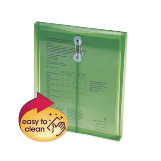 Smead Poly String and Button Interoffice Envelopes, Transparent Green, 5/Pack