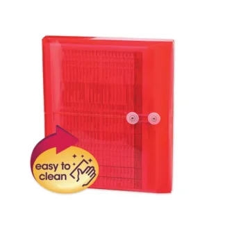 Smead Poly String and Button Interoffice Envelopes, Transparent Red, 9.75 x 11.63, 5/Pack