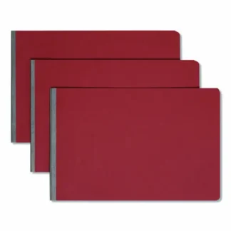 Smead Prong Fastener Premium Pressboard Report Cover, Two-Piece Prong Fastener, 3" Capacity, 11 x 17, Red/Red