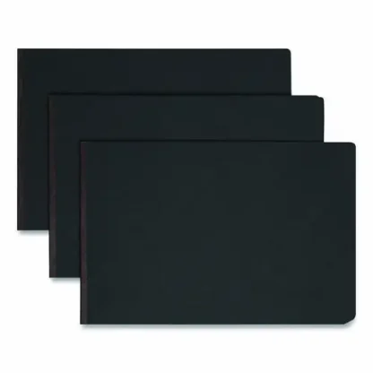 Smead Prong Fastener Pressboard Report Cover, Two-Piece Prong Fastener, 3" Capacity, 11 x 17, Black/Black