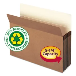 Smead Recycled Top Tab File Pockets, Letter Size, Redrope, 10/Box
