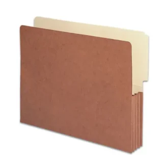 Smead Redrope Drop-Front End Tab File Pockets, 3.5" Expansion, Letter Size, Redrope, 10/Box