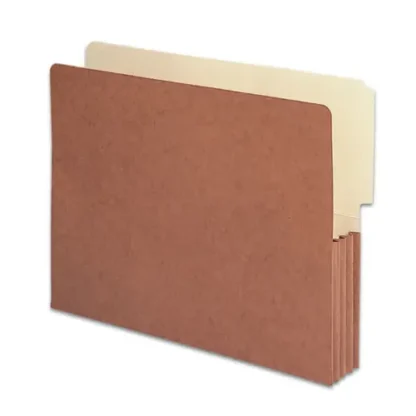 Smead Redrope Drop-Front End Tab File Pockets, 3.5" Expansion, Letter Size, Redrope, 10/Box