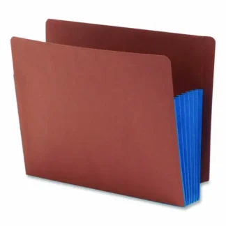 Smead Redrope Drop-Front End Tab File Pockets, Fully Lined, 6.5" High Gussets, 5.25" Expansion, Letter Size, Redrope/Blue, 10/Box