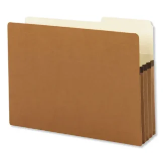 Smead Redrope Drop Front File Pockets with 2/5-Cut Guide Height Tabs, 3.5" Expansion, Legal Size, Redrope, 25/Box