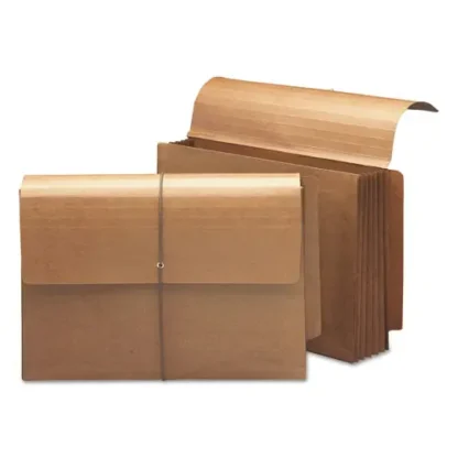 Smead Redrope End Tab Wallets, 5.25" Expansion, 1 Section, Elastic Cord Closure, Straight Tabs, Legal Size, Redrope, 10/Box