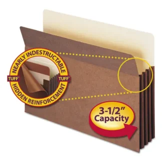 Smead Redrope TUFF Pocket Drop-Front File Pockets, Legal Size, 3.5" Expansion, Redrope, 10/Box