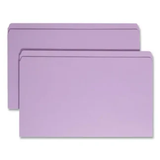 Smead Reinforced Top Tab Colored File Folders, Straight Tabs, Legal Size, 0.75" Expansion, Lavender, 100/Box