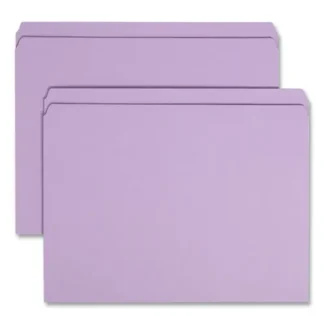 Smead Reinforced Top Tab Colored File Folders, Straight Tabs, Letter Size, Lavender, 100/Box