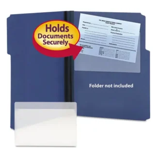 Smead Self-Adhesive Poly Pockets, Top Load, 9 x 5.56, Clear, 100/Box