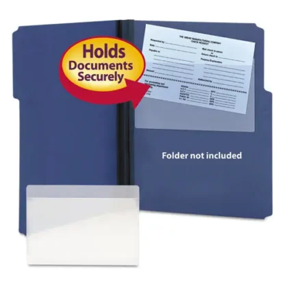 Smead Self-Adhesive Poly Pockets, Top Load, 9 x 5.56, Clear, 100/Box