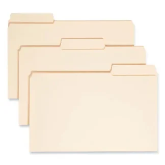 Smead SuperTab Reinforced Guide Height Top Tab Folders, 1/3-Cut Tabs: Assorted, Legal Size, 0.75" Expansion, Manila, 100/Box