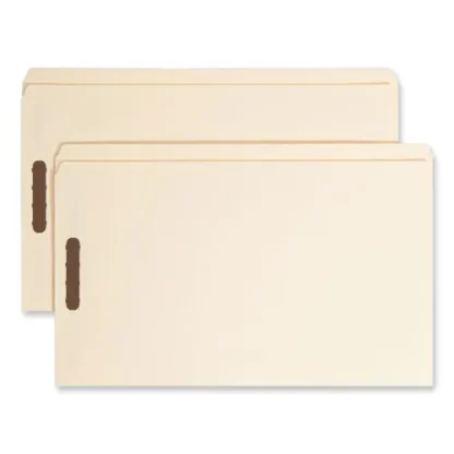 Smead Top Tab Fastener Folders, Straight Tabs, 0.75" Expansion, 2 Fasteners, Legal Size, Manila Exterior, 50/Box