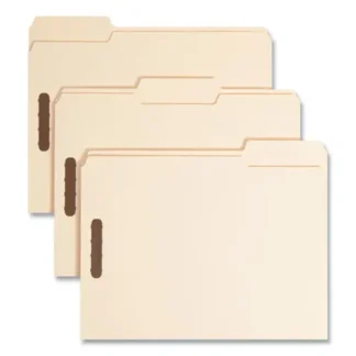 Smead Top Tab Heavyweight Manila Fastener Folders, 0.75" Expansion, 2 Fasteners, Letter Size, Manila Exterior, 50/Box