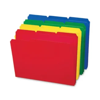 Smead Top Tab Poly Colored File Folders, 1/3-Cut Tabs, Assorted Colors, Letter Size, 24/Box