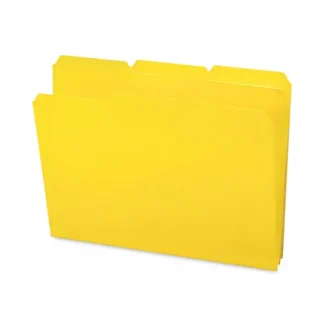 Smead Top Tab Poly Colored File Folders, 1/3-Cut Tabs, Letter Size, 0.75" Expansion, Yellow, 24/Box