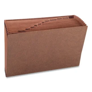 Smead TUFF Expanding Open-Top Stadium File, 12 Sections, 1/12-Cut Tabs, Legal Size, Redrope