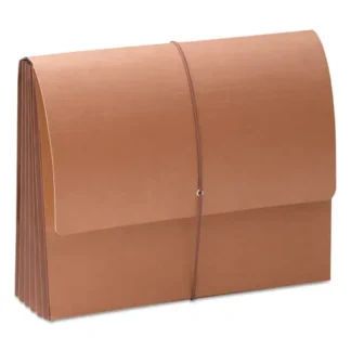 Smead TUFF Expanding Wallets, 5.25" Expansion, 1 Section, Elastic Cord Closure, Letter Size, Redrope