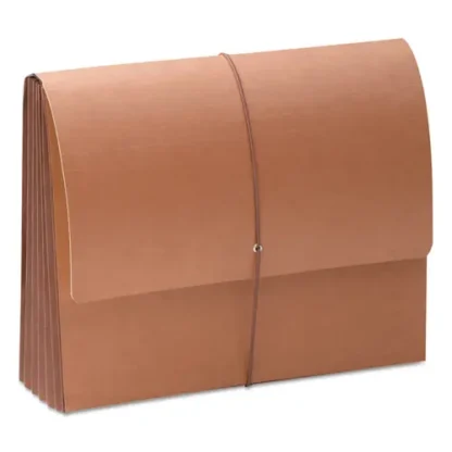 Smead TUFF Expanding Wallets, 5.25" Expansion, 1 Section, Elastic Cord Closure, Letter Size, Redrope