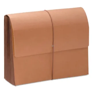 Smead TUFF Expanding Wallets, 7" Expansion, 1 Section, Elastic Cord Closure, Letter Size, Redrope