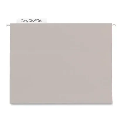 Smead TUFF Extra Capacity Hanging File Folders with Easy Slide Tabs, 4" Capacity, Letter, 1/3-Cut Tabs, Steel Gray, 18/Box