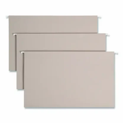 Smead TUFF Hanging Folders with Easy Slide Tab, Legal Size, 1/3-Cut Tabs, Steel Gray, 18/Box