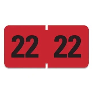 Smead Yearly End Tab File Folder Labels, 22, 0.75 x 1.5, Red, 500 Labels/Roll