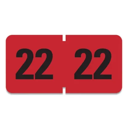 Smead Yearly End Tab File Folder Labels, 22, 0.75 x 1.5, Red, 500 Labels/Roll