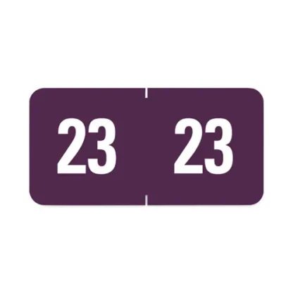 Smead Yearly End Tab File Folder Labels, 23, Purple, 25/Sheet, 10 Sheets/Pack