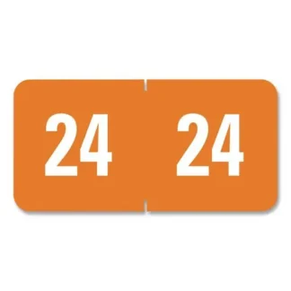 Smead Yearly End Tab File Folder Labels, 2024, Orange, 0.5 x 1, 25 Labels/Sheet, 10 Sheets/Pack