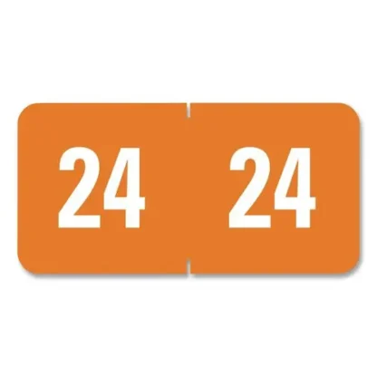 Smead Yearly End Tab File Folder Labels, 2024, Orange, 0.5 x 1, 25 Labels/Sheet, 10 Sheets/Pack