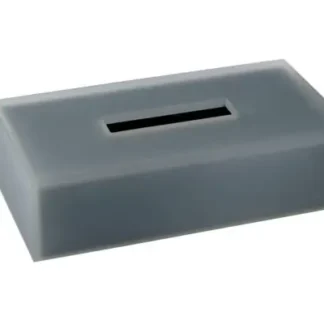Smoke Resin Indented Boutique Tissue Box with Bottom – 3/CS
