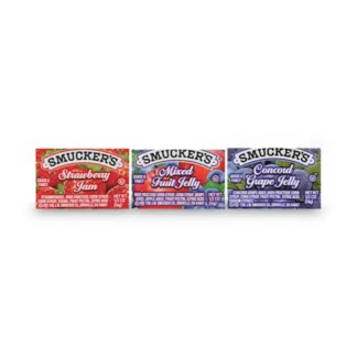 Smucker's® Jam Assortment, Single Serving Packs, 0.5 oz, 200/Carton