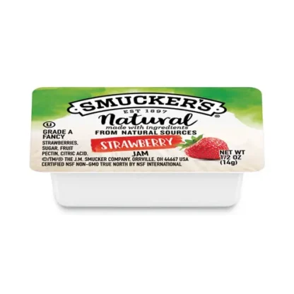 Smucker's® Smuckers Natural Strawberry Jam, 0.5 oz Container, 200/Carton