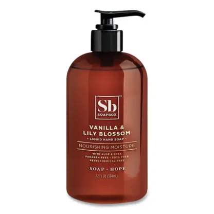 Soapbox Hand Soap, Vanilla and Lily Blossom Scent, 12 oz, 12/Carton