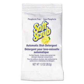Soft Scrub® Automatic Dish Detergent, Lemon Scent, Powder, 1 oz. Packet, 200/Carton