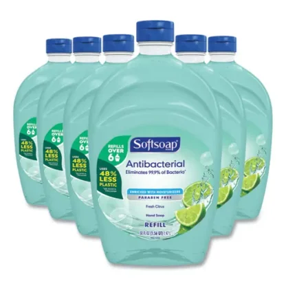 Softsoap® Antibacterial Liquid Hand Soap Refill, Fresh Scent, 50 oz, Green, 6/Carton