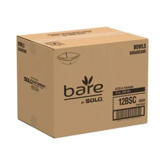 SOLO® Bare Eco-Forward Sugarcane Dinnerware, ProPlanet Seal, Bowl, 12 oz, Ivory, 125/Pack, 8 Packs/Carton