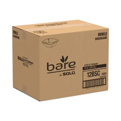 SOLO® Bare Eco-Forward Sugarcane Dinnerware, ProPlanet Seal, Bowl, 12 oz, Ivory, 125/Pack, 8 Packs/Carton
