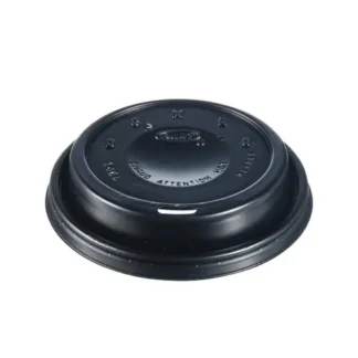 SOLO® Cappuccino Dome Sipper Lids, Fits 12 oz to 24 oz Hot Cups, Plastic, Black
