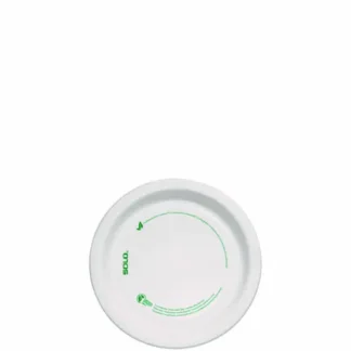 SOLO® Compostable Paper Dinnerware Plate, 6" Diameter, White, 125/Pack