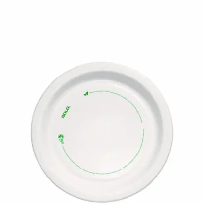 SOLO® Compostable Paper Dinnerware, ProPlanet Seal Plate, 8.5" Diameter, White, 125/Pack
