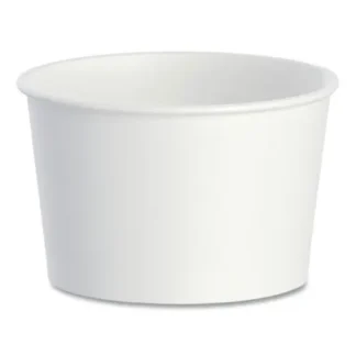 SOLO® Double Poly Paper Food Containers, 8 oz, White, 50/Pack, 20 Packs/Carton