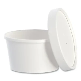 SOLO® Flexstyle Double Poly Food Combo Packs, 8 oz, White, Paper, 25/Pack, 10 Packs/Carton